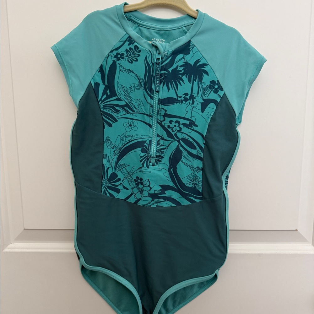 Athleta Teal Swimsuit Girls 10/12